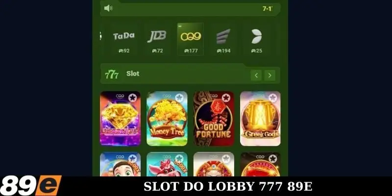 Slot do lobby 777 89E